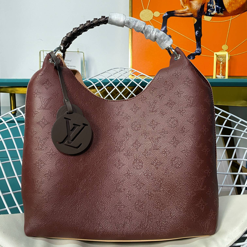 Louis Vuitton CARMEL Hobo Bag Mahina M56436 Chocolate Brown